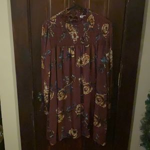 Burgundy floral dress